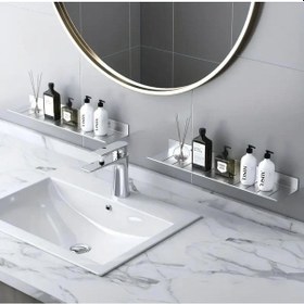 Resim Gkd 304 Kalite Paslanmaz Çelik 40 Cm Ve 30cm 2 Adet Banyo Rafı Düzenleyici - Vidalı Sistem - Inox Gri 