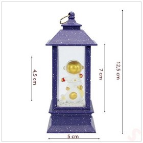Resim Uçuşan Simli,12,5cm X 5cm Led Işıklı Astronot Fener Küre - D 