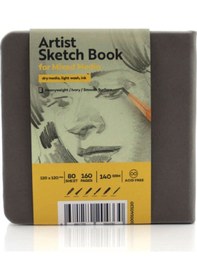 Resim Tigertint Sketchbook Sert Kapak Eskiz Çizim Defteri 12x12 Cm Gri 