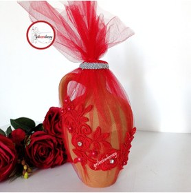 Resim Gelincimherşey Kırmızı Dantel Süslü Gelin Oyun Testisi 