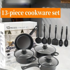 Resim On Üç Parçalı Tencere Tava Seti, Çok Parçalı Spatula, Yapışmaz Çorba Tenceresi, Süt Tenceresi ve Tava Seti, Mutfak İçin Tencere Tava Seti, Mutfak Gereçleri, Mutfak Tencere Tava Seti 