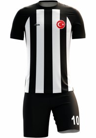 Resim ACR Giyim Tekstil Forma Baskı Futbol Forması Klasik Çubuklu Model - Kişiye Özel Isim Ve Numara Yazılabilir Dijital Baskı Tasarım 