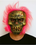 Resim Wild Skull - Bakır Kafatası Pembe Saçlı İskelet Maske Renkli 