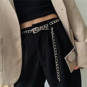Resim Kemer Kadın Bel Kemer Basit ve Retro Hip-Hop Dekorasyon Öğrenci Kot Aksesuarları Metal Kemer 