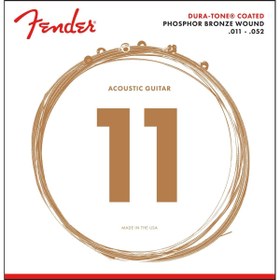 Resim Fender 860CL Phosphor Bronze Dura-Tone Coated Akustik Gitar Teli (11-52) 
