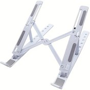 Resim Chuangyinshop Beyaz 13-15 İnç Katlanır Taşınabilir Dizüstü Bilgisayar Standı Ayarlanabilir Soğutucu Masaüstü Desteği 