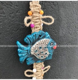 Resim Balık Nazar Boncuk Seramik Bahçe Balkon Kapı Duvar Süs Sarkaç (427299481) 