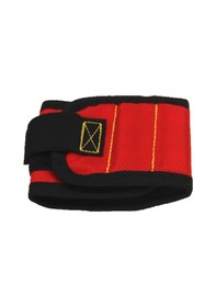 Resim Dofolink Elektrikçi Ve Marangozlar İçin 3 Satır 6 Mıknatıslı Çelikli Parçaları Tutan Kırmızı Manyetik Bileklik 