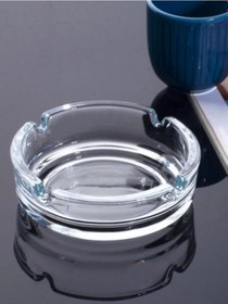 Resim 3b Trend Yuvarlak Cam Küllük, Şeffaf Cam Kül Tablası 