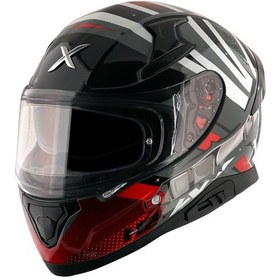 Resim Axor Apex Hex-2 Kapalı Motosiklet Kaskı Gri - Kırmızı 