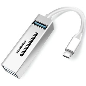 Resim Sones 15102 5'i 1 Arada Usb-c / Type-c - Usb3.0 + Sd / Tf Kart Okuyucu Hub Adaptörü Gümüş 