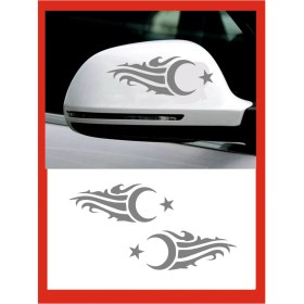 Resim Mcem Store Ayna Ay-Yıldız Sticker Sağ-Sol 2 Adet 20*7 cm 
