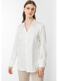 Resim Ekol Kadın Büyük Beden Saten Gömlek 3510 Ekru Ekru 