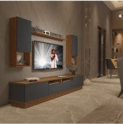 Resim Decoraktiv Trendstyle 5220das Mdf Tv Ünitesi Tv Sehpası - Ceviz - Antrasit 