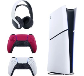 Resim Sony Playstation 5 Slim Ithalatçı + 2. Kırmızı Dualsense + Pulse 3D Kablosuz Kulaklık 