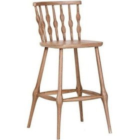 Resim Natura Retro Ahşap Bar Sandalyesi Natural 
