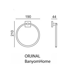 Resim Çelik Banyo Paslanmaz Pirinç Vizyon Yuvarlak Havluluk Krom 
