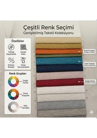 Resim Keten Fonluk Perde Rüstik Ve Kornişe Uygun Düz Dikim Kahverengi 