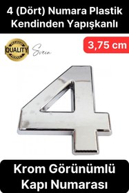 Resim Svein No 4 Kapı Numarası Kendinden Yapışkanlı Masa Dolap Plastik Ev Posta Kutusu Dış Mekan Daire 3,75 cm 