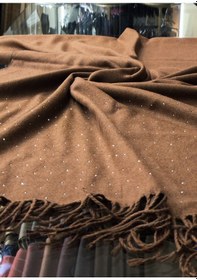 Resim Premium Kaşmir Kumaşlı - Taşlı - Omuz Şalı Açık Kahve 