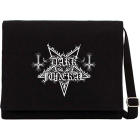Resim Dark Funeral Siyah Kanvas Postacı Çantası - Siyah 
