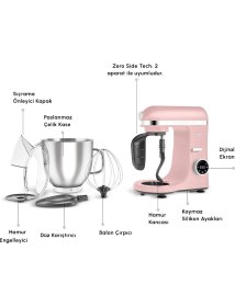 Resim Karaca 2000W Yüksek Güçlü ve 7 Litrelik Büyük Hazneli Dijital Ekranlı Çırpma, Karıştırma ve Hamur Yoğurma Makinesi & Mutfak Şefi + Hassas Mutfak Tartı 