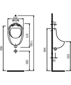 Resim Kale Optimum Üstten Su Girişli Pisuvar 