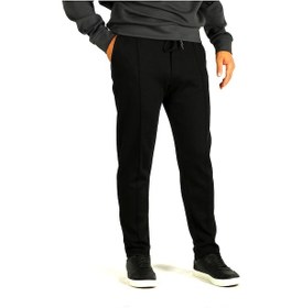 Resim Erkek Siyah Bel İpli Slim Fit Yan Cepli Armürlü Jogger Pantolon Ncs Jeans 1642-siyah Siyah 