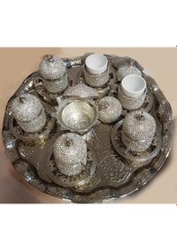 Resim Ceyyiz 8'Li Silver Hilal Lokumluk Kahve Fincanı Set 