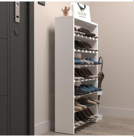 Resim Kenzlife Ayakkabılık Mısri Mat Beyaz Suntalam 110 060 20 Yirmibir Çift Ayakkabı Kapasitesi Arkalıksız Beyaz 