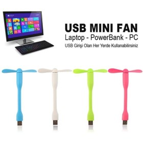 Resim Powermaster PM-20579 Taşınabilir Esnek USB Mini Fan Vantilatör (PowerBank - Laptop) 
