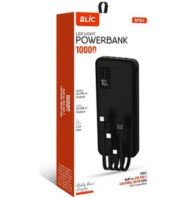 Resim Blic Bpb4 10.000mah Led Işıklı Powerbank Siyah 4 Cihaz Aynı Anda Şarj Dahili 3in1 Kablo Siyah 