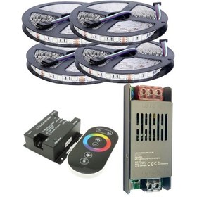 Resim 20 Metre 12v 60 Ledli Rgb İç Mekan Şerit Led 20a Slim Trafo 36 A Dokunmatik Rf Led Kontrol Üniteli S 