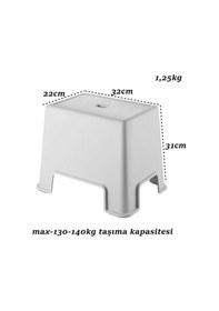 Resim Çelik Ayna Lüx Banyo Taburesi Çok Amaçlı Tabure Açık Gri- 480 