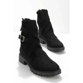 Resim Bambi Siyah Süet Kadın Bot & Bootie K02990101802 