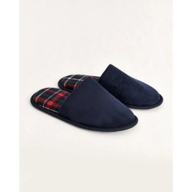 Resim Chirpy Erkek Lacivert Süet Ekose Desenli Kışlık Ev Terliği- Luke-E 