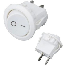Resim Mini Yuvarlak Işıksız On-off Beyaz Anahtar Ic-134e 