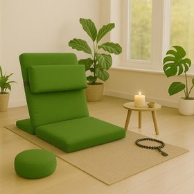 Resim Backjack XL Meditasyon Sandalyesi, Yastıklı, 55x40x40 cm, Fermuarlı Kılıf (Yeşil) 
