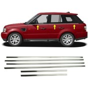 Resim Range Rover Sport 2006-2012 Cam Çıtası Paslanmaz Çelik Krom 6 Prç 