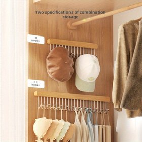 Resim 8/12 Kancalı Geri Çekilebilir Kayar Raylı Gardrop Organizatörü - Ağır Hiz İçin Metal/Dişer Malzeme Duvara Monte Alan Tasaran Askılık, Sütyenler, Şortlar Kravat, Ýelek Eskofman ýüzük ýorgan Saklama ücün Slingli Asma Ipliklik (Kolay Kurulum 12 kanca tutuyor), Elbise asmak iňiligi 