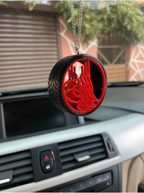 Resim 3dbaydesign Osmanlı Tuğrası Lastik Içi Ayna Süsü (kırmızı) 