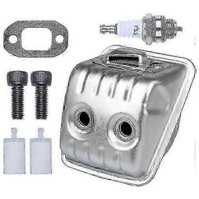 Resim Husqvarna 445 İçin Buji Yakıt Filtresi Egzoz Susturucu Sigorta Kiti 