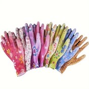 Resim 8/12/18 Adet Kadın Eldiveni, Nefes Alabilen Her Mevsim Naylon Eldivenler, Çok Amaçlı Baskılı Eldivenler, Tek Beden Rastgele Renk 