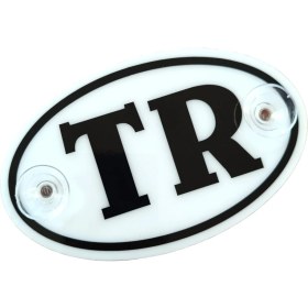 Resim Tr Plaka Oval Vantuzlu Pleksi Cam Süsü Beyaz 13X8CM 