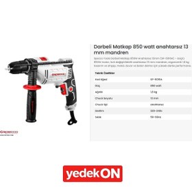 Resim Specco Elektrikli Darbeli Matkap 850w 13mm Anh. Sp6016a 