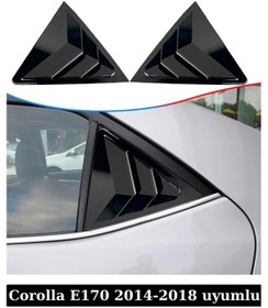 Resim Toyota Corolla E170 Kelebek Cam Vizörü 2014-2018 Parlak Siyah Pla 