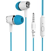 Resim Syrox K17 1.20MT 3.5mm Aux Kablolu Mikrofonlu Kulakiçi Kulaklık - Mavi-Beyaz 