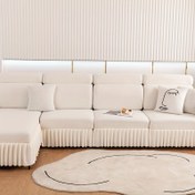 Resim 1 adet Ruffled Hem ile Esnek Polar Fleece Koltuk Kılıfı - Makinede Yıkanabilir, Kolay Bakım, Oturma Odası, Yatak Odası, Ofis Mobilyaları için Toz Koruma | Loveseat, 3-Koltuklu ve Bölümlü Koltuklar için Elastik Uygunluk | Çağdaş Ev Dekoru, Koltuk Kılıfı, Koltuk Koltuk Kılıfı 