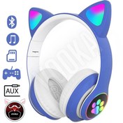Resim VOOKA Vilya Bluetooth Wirelles Kedi Kulaklık Çocuk 5.0 Rgb Ledli Patili Kulaklık Renkli 