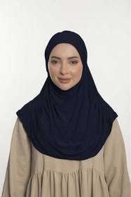 Resim Loggia Pratik Hijab Sandy Şal - Hazır Türban Tesettür Eşarp Namazlık Namaz Örtüsü-Lacivert 